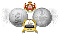 10 Euro Monaco Hercules Silber PP 2014 10 Euro Monaco Hercules Silber PP 2014