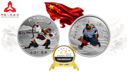 China 2 x 10 Yuan Silber coloriert 2011 Outlaws of the Marsh 