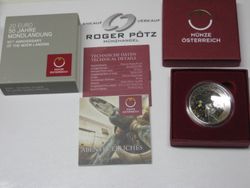 20 Euro 2019 Mondlandung Silber coloriert PP Österreich