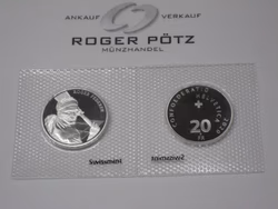 Schweiz 20 Franken 2020 Silber Roger Federer st Schweiz 20 Franken 2020 Silber Roger Federer st