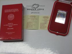 25 Euro Weihnachten 2024 Silber coloriert PP Vatikan  