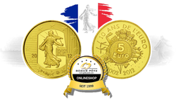 5 Euro La Semeuse Säerin Gold PP 2012 Frankreich 