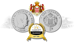 5 Euro 2008 Monaco Fürst Albert II Silber st 