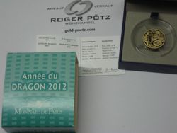 50 Euro Jahr des Drachen Gold PP 2012 Lunarserie I 50 Euro Jahr des Drachen Gold PP 2012 Lunarserie I