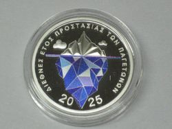 6 Euro Schutz der Gletscher Silber coloriert 2025 PP Griechenland 