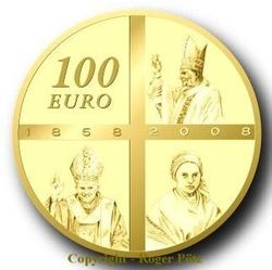 100 Euro Lourdes Gold PP 2008 Frankreich 100 Euro Lourdes Gold PP 2008 Frankreich