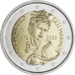 2 Euro 2025 Michelangelo Reverse Proof San Marino