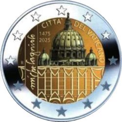 3 x 2 Euro Vatikan 2025 Sede Vacante Michelangelo Jubiläum stempelglanz 3 x 2 Euro Vatikan 2025 Sede Vacante Michelangelo Jubiläum stempelglanz